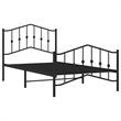 vidaXL Powder-Coated Steel Twin Bed Frame in Black