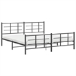 vidaXL Rectangular Steel King/Double Bed Frame in Black