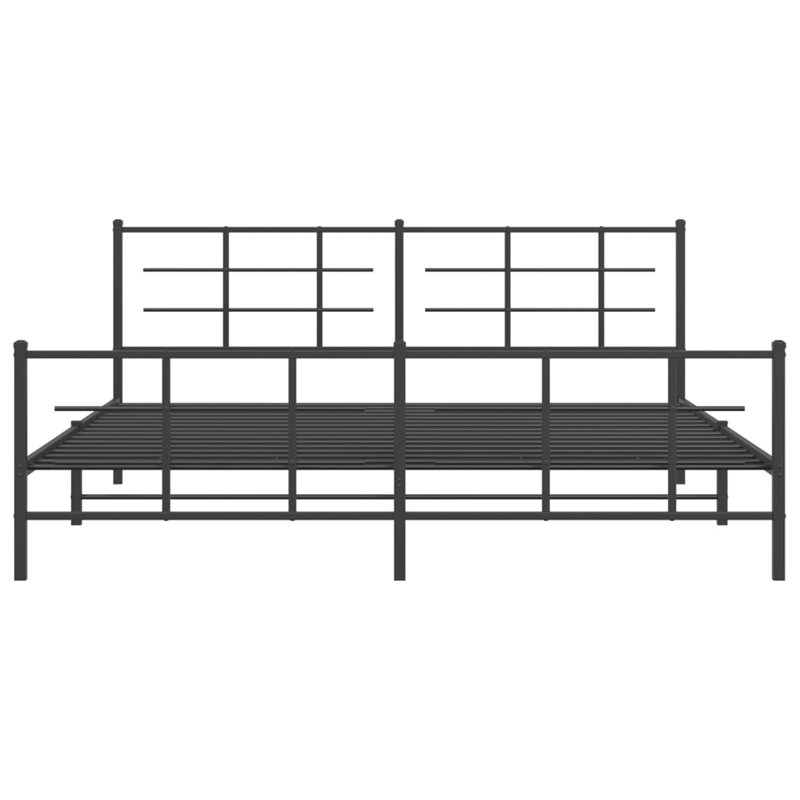 vidaXL Rectangular Steel King/Double Bed Frame in Black