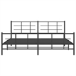 vidaXL Rectangular Steel King/Double Bed Frame in Black
