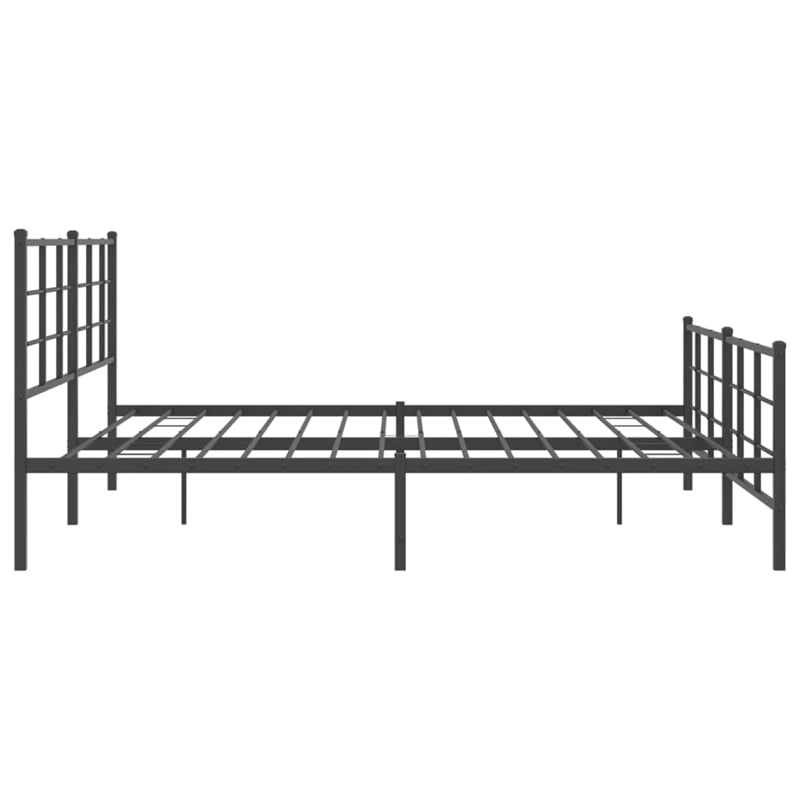 vidaXL Rectangular Steel King/Double Bed Frame in Black