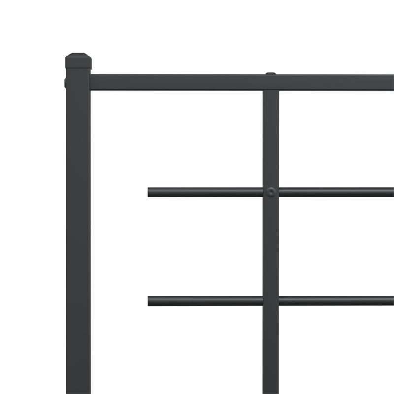 vidaXL Rectangular Steel King/Double Bed Frame in Black
