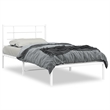 vidaXL Powder-Coated Steel Single Bed Bed Frame in White