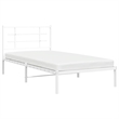 vidaXL Powder-Coated Steel Single Bed Bed Frame in White
