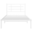 vidaXL Powder-Coated Steel Single Bed Bed Frame in White