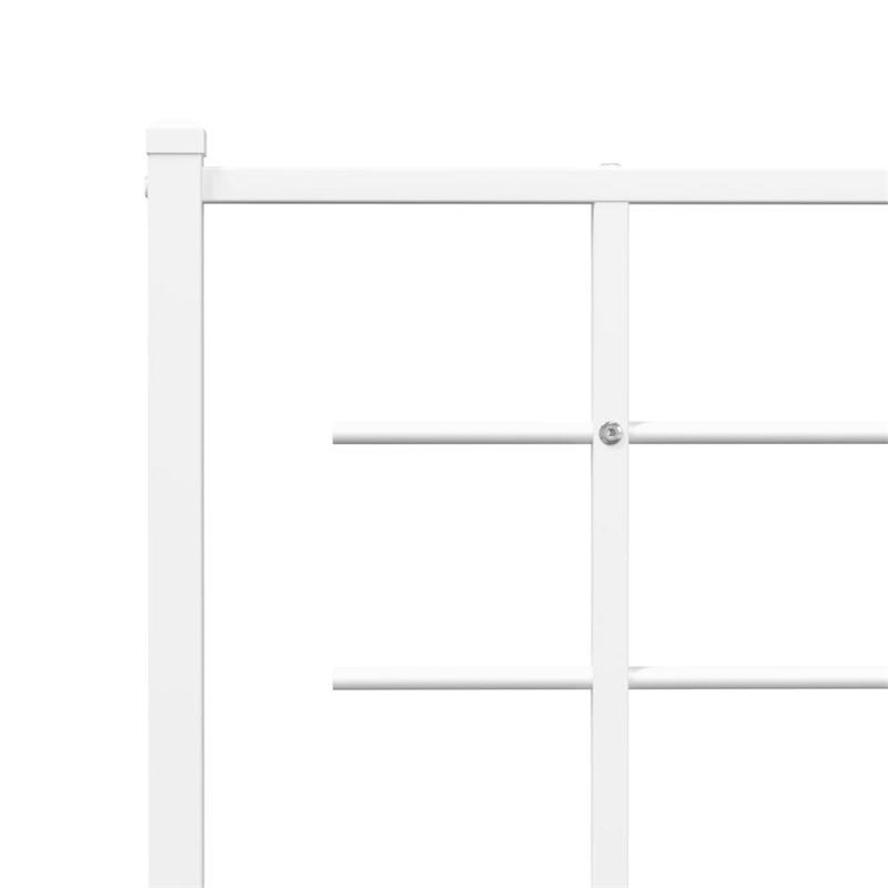vidaXL Powder-Coated Steel Single Bed Bed Frame in White