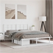 vidaXL Powder-Coated Steel King Size Bed Frame in White