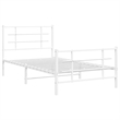 vidaXL Powder-Coated Steel Single Bed Bed Frame in White