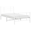 vidaXL Powder-Coated Steel Single Bed Bed Frame in White