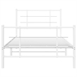 vidaXL Powder-Coated Steel Single Bed Bed Frame in White