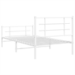 vidaXL Powder-Coated Steel Single Bed Bed Frame in White