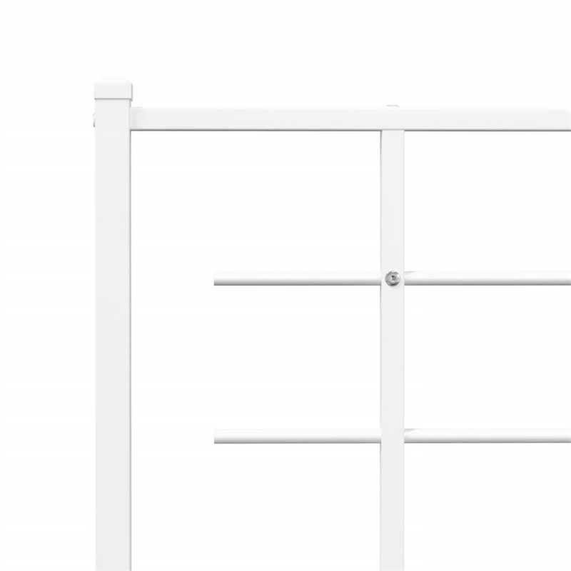 vidaXL Powder-Coated Steel Single Bed Bed Frame in White