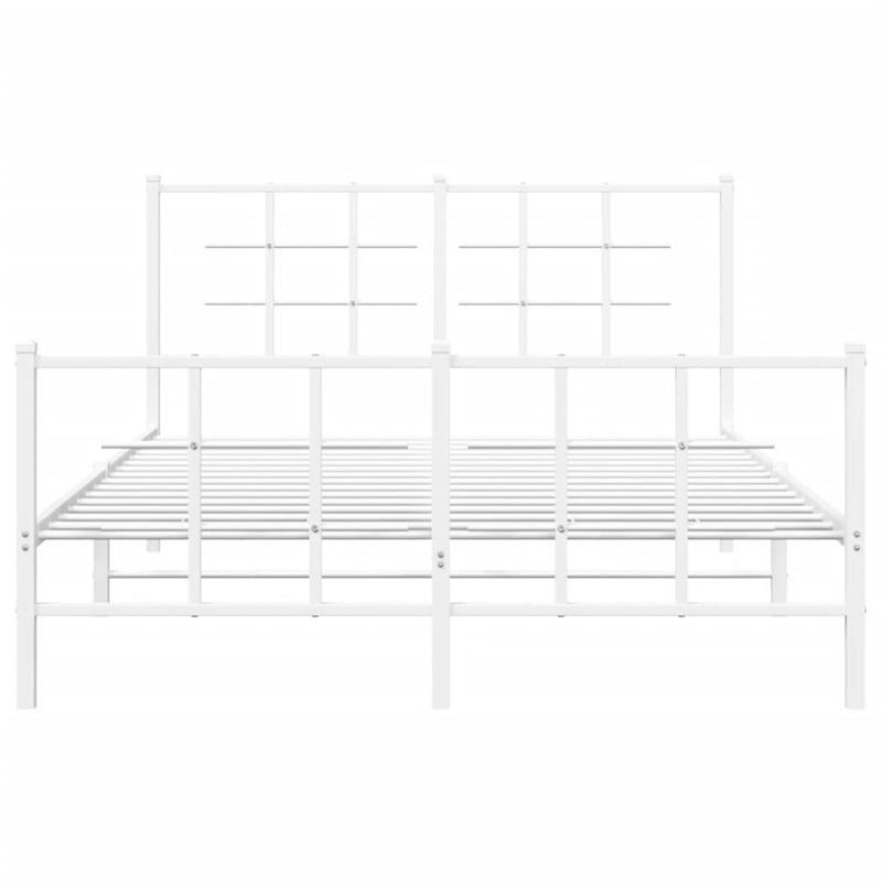 vidaXL Powder-Coated Steel Full/Double Bed Frame in White