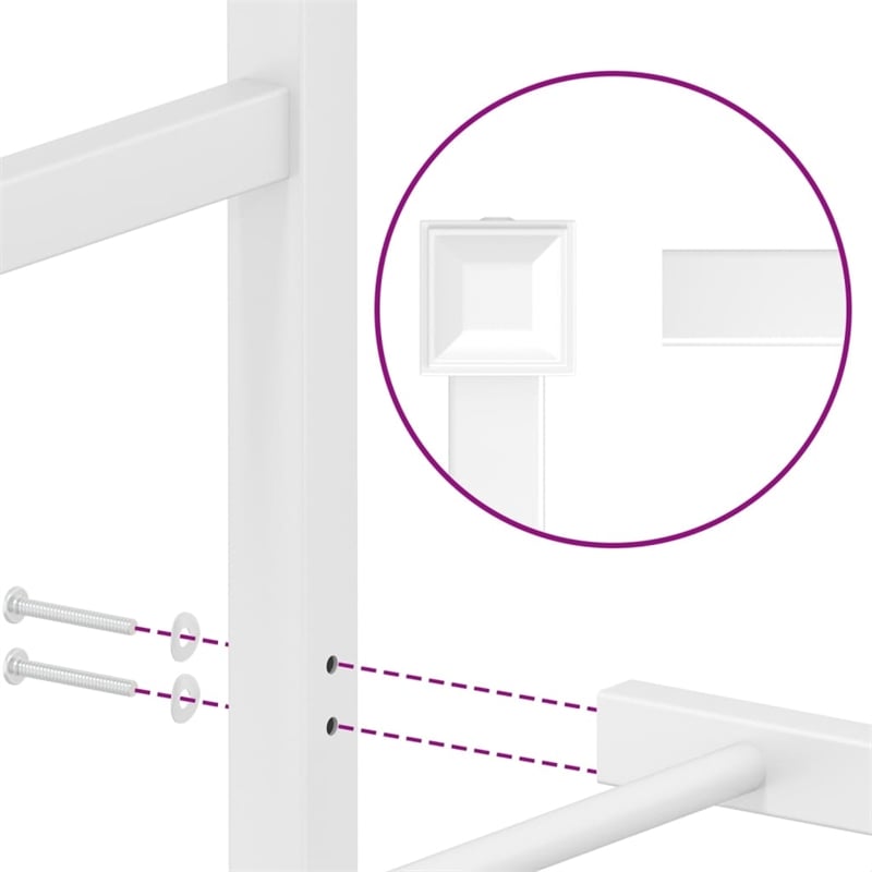 vidaXL Powder-Coated Steel Full/Double Bed Frame in White