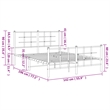 vidaXL Powder-Coated Steel Full/Double Bed Frame in White