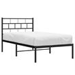 vidaXL Powder-Coated Steel Single Bed Bed Frame in Black