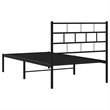 vidaXL Powder-Coated Steel Single Bed Bed Frame in Black