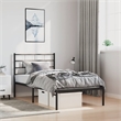 vidaXL Powder-Coated Steel Single Bed Bed Frame in Black