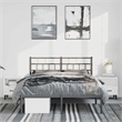 vidaXL Rectangular Steel Full/Double Bed Frame in Black