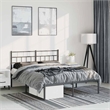 vidaXL Rectangular Steel Full/Double Bed Frame in Black