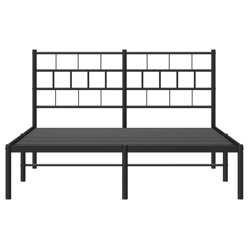 vidaXL Powder-Coated Steel King Bed Frame in Black