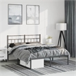 vidaXL Powder-Coated Steel King Bed Frame in Black