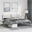 vidaXL 72 x 84 Powder-Coated Metal Bed Frame in Black