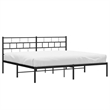 vidaXL Rectangular Powder-Coated Steel Full Bed Frame in Black