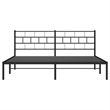 vidaXL Rectangular Powder-Coated Steel Full Bed Frame in Black