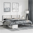 vidaXL Rectangular Powder-Coated Steel Full Bed Frame in Black