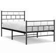 vidaXL Rectangular Steel Single Metal Bed Frame in Black