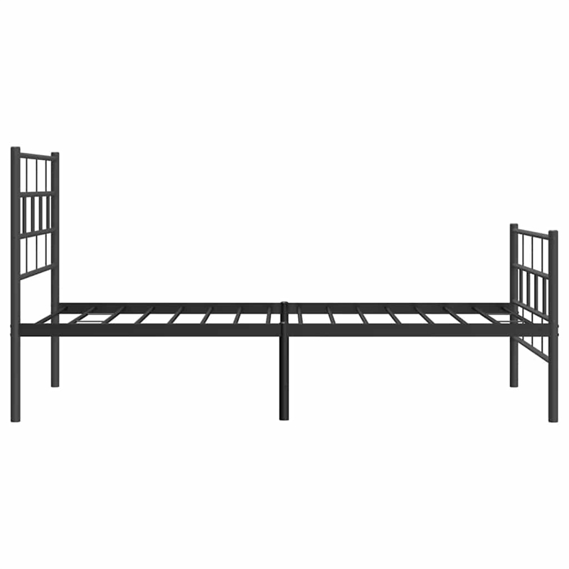 vidaXL Rectangular Steel Single Metal Bed Frame in Black