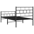 vidaXL Rectangular Steel Single Metal Bed Frame in Black