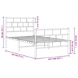 vidaXL Rectangular Steel Single Metal Bed Frame in Black
