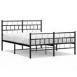 vidaXL Rectangular Steel Full/Double Bed Frame in Black