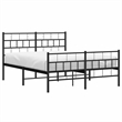 vidaXL Rectangular Steel Full/Double Bed Frame in Black