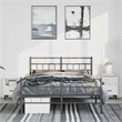 vidaXL Rectangular Steel Full/Double Bed Frame in Black