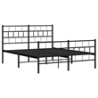 vidaXL Rectangular Steel Full/Double Bed Frame in Black