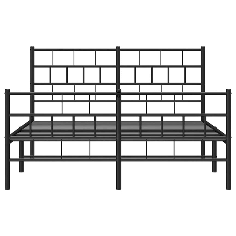 vidaXL Rectangular Steel Full/Double Bed Frame in Black