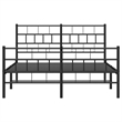 vidaXL Rectangular Steel Full/Double Bed Frame in Black