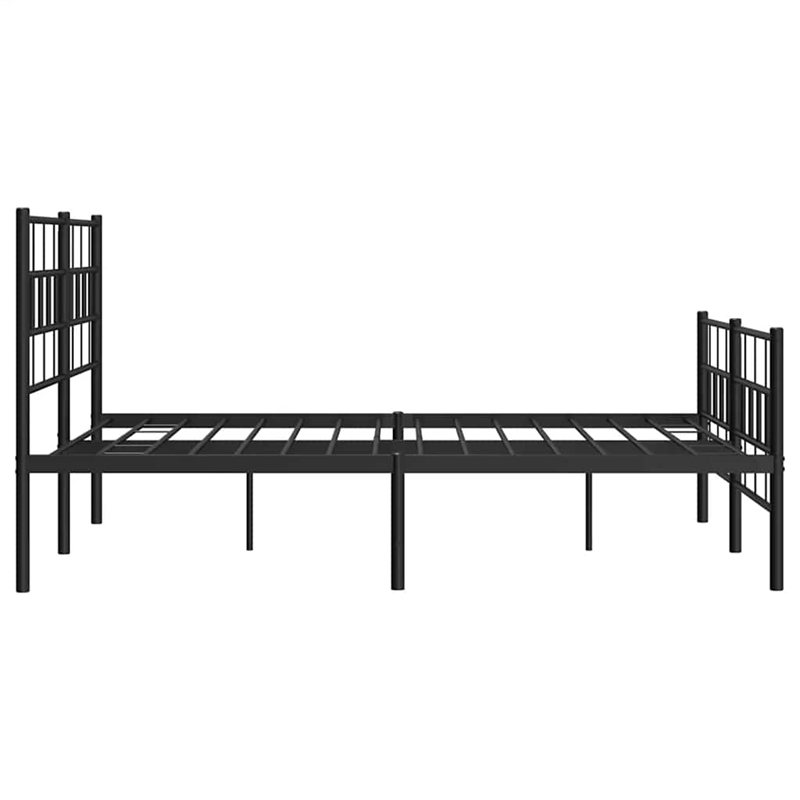 vidaXL Rectangular Steel Full/Double Bed Frame in Black