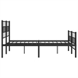 vidaXL Rectangular Steel Full/Double Bed Frame in Black