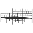 vidaXL Rectangular Steel Full/Double Bed Frame in Black