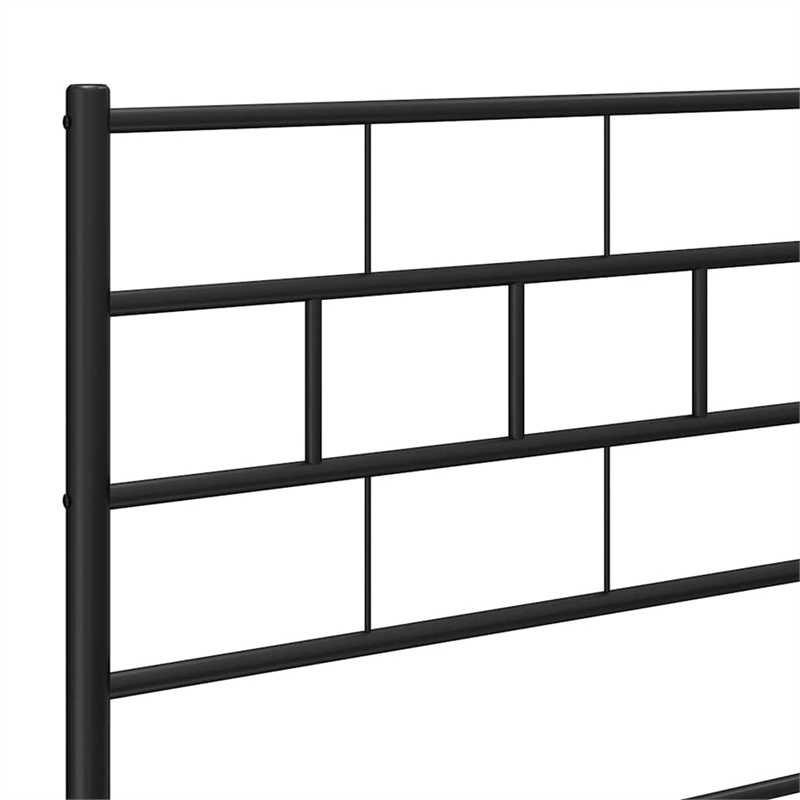 vidaXL Rectangular Steel Full/Double Bed Frame in Black