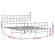 vidaXL Rectangular Steel Full/Double Bed Frame in Black