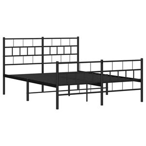 vidaXL Powder-Coated Steel King Bed Frame in Black