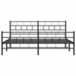vidaXL Rectangular Powder-Coated Steel Full Bed Frame in Black
