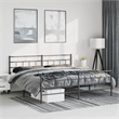 vidaXL Rectangular Powder-Coated Steel Full Bed Frame in Black