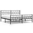 vidaXL 76 x 80 Powder-Coated Metal Bed Frame in Black