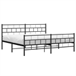 vidaXL 76 x 80 Powder-Coated Metal Bed Frame in Black